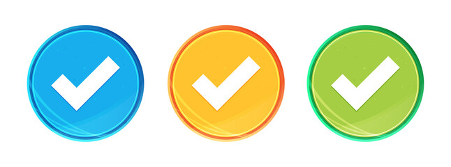 Tick mark icon clean soft round button set illustration © Brownfalcon