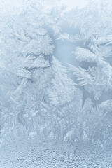 Frosty pattern on the glass as background