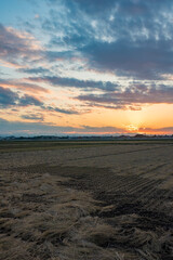 autumn sunset sky over the earth