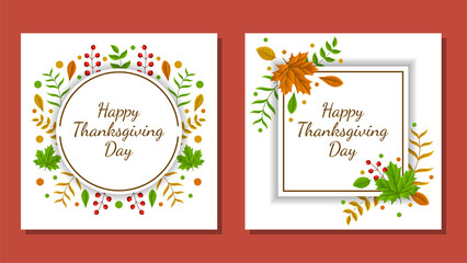Obraz na płótnie Canvas Thanksgiving day banner, poster, greeting card and invitation background. Autumn season inscription. Vector illustration.