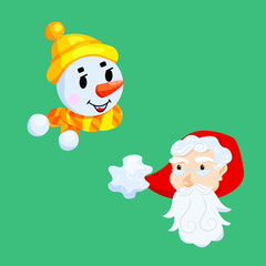 santa claus and snowman