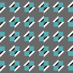 Vector seamless pattern texture background with geometric shapes, colored in blue, grey, black, white colors.