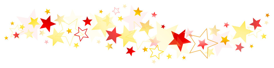 Obraz premium Weihnachten Sterne Bordüre Gold Gelb Rot