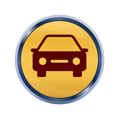 Obraz premium Car icon super yellow round button illustration