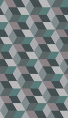 Seamless background with geometric cube shape. Light vector background. Abstract futuristic packaging background.