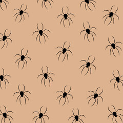Halloween spider pattern. Vector background