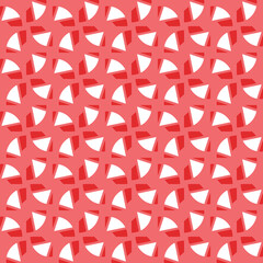 Vector seamless pattern texture background with geometric shapes, colored in red, white colors.