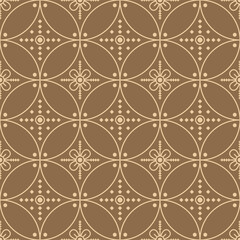 Japanese Geometric Petal Vector Seamless Pattern