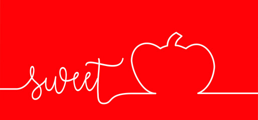 Sweet Pumpkin. sweetie pie. Flat vector love sign. Valentines day message on february 14 ( valentine, valentine’s day ) or romantic, romance quote.