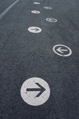 arrow traffic signal on the street in Bilbao city, Spain