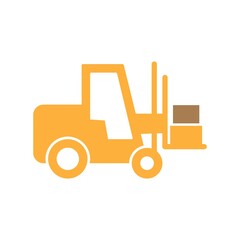 Forklift Flat Icon Vector Logo Template Illustration