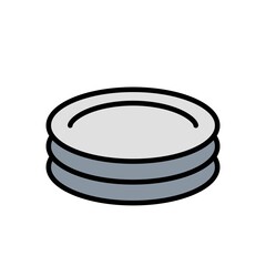 Plate Flat Icon Vector Logo Template Illustration