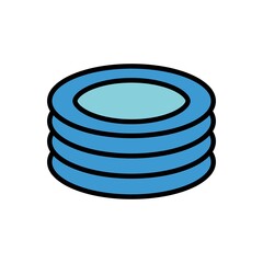 Plate Flat Icon Vector Logo Template Illustration