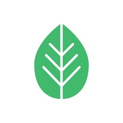 Leaf Flat Icon Vector Logo Template Illustration