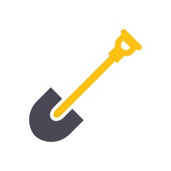 Shovel Flat Icon Vector Logo Template Illustration