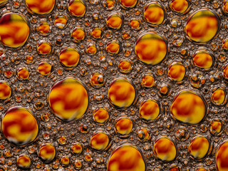 Macro picture of soapy colorful bubbles