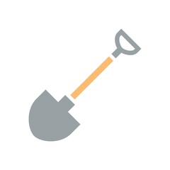 Shovel Flat Icon Vector Logo Template Illustration