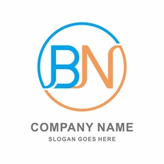 Monogram Letter BN Business Company Vector Logo Design Template