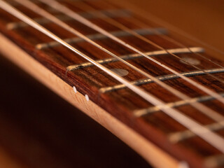 Fototapeta premium Detail of a black and white electric guitar