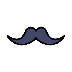 Mustache Flat Icon Vector Logo Template Illustration