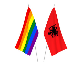 Republic of Albania and Rainbow gay pride flags