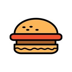 Burger Flat Icon Vector Logo Template Illustration