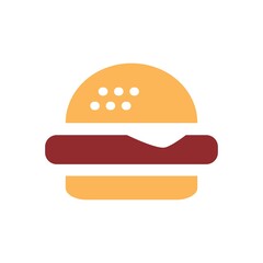 Burger Flat Icon Vector Logo Template Illustration