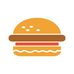 Burger Flat Icon Vector Logo Template Illustration