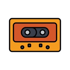 Cassette Flat Icon Vector Logo Template Illustration