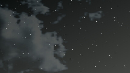 Night sky with clouds and many stars