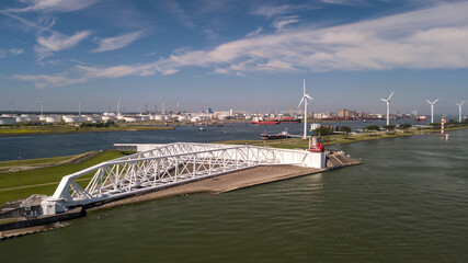 Fototapeta premium Maeslantkering sea barrier at Rotterdam harbor river