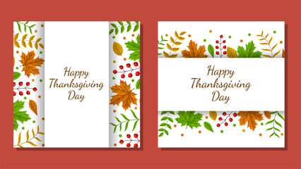 Thanksgiving day banner, poster, greeting card and invitation background. Autumn season inscription. Vector illustration.