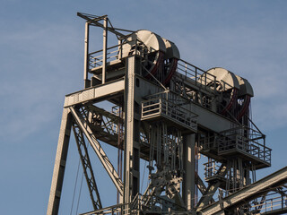 Fototapeta na wymiar Historic steel railway bridge with lifting system at Rotterdam in the Netherlands