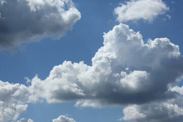bright cumulus cloud and blue sky