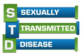STD - Sexually Transmitted Disease Green Blue Blocks Left Boxes Text 