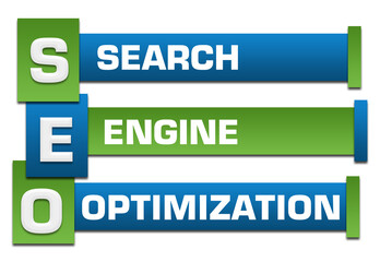 SEO - Search Engine Optimization Green Blue Blocks Left Boxes Text 