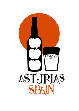 Apple cider drink, 'Sidra',  typical from Asturias, Spain