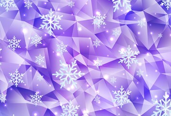 Light Purple vector background with beautiful snowflakes, stars.