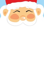 Christmas letter to Santa Claus. Santa Claus face, full frame, illustration.