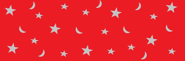 stars and moon for a festive banner or packaging.	