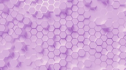 Energy Hexagon Surface Loop 1 Light Purple: minimal hexagonal grid pattern in deep purple. Random motion abstract hexagonal animation. Honeycomb surface in fun pink. Seamless loop.