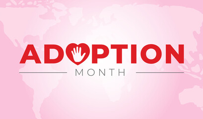 Adoption Month Background Illustration with Text