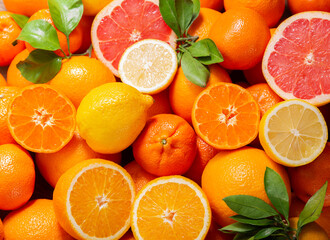 background of fresh ripe fruits