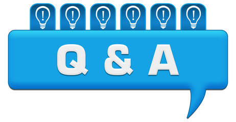 Q And A - Questions And Answers Blue Comment With Bulbs On Top 