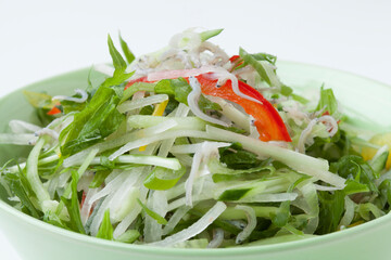 九条ねぎと水菜とじゃこのサラダ