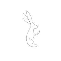 Easter bunny animal line drawing. Vector illustration