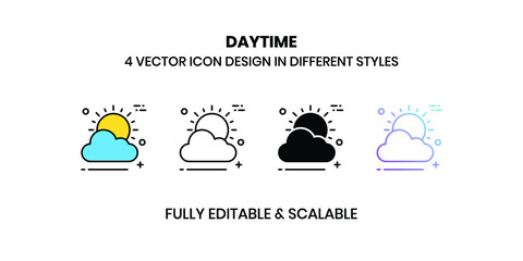 Daytime Vector illustration icons in different styles