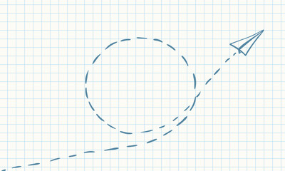 Vector paper airplane doodle sketch style. design for holiday greeting card and invitation of tourism and travel