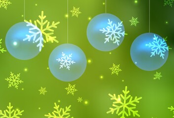 Light Green, Yellow vector backdrop in holiday style.