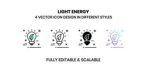 Light Energy Vector illustration icons in different styles